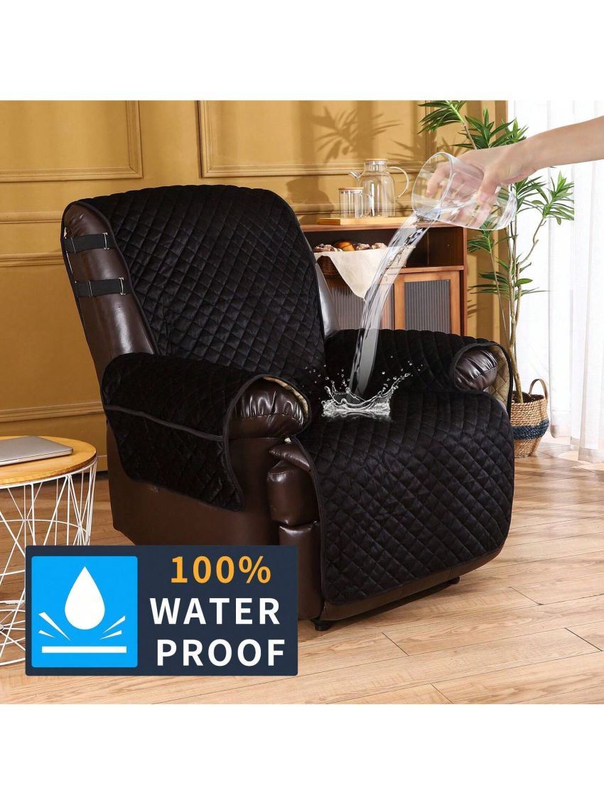 Velvet Recliner Covers Non Slip Waterproof Large Recliner Chair Covers for Leather Chairs Reversible Recliner Sofa Cover for Living Room Recliner Furniture Protectors Covers for Dog Pets