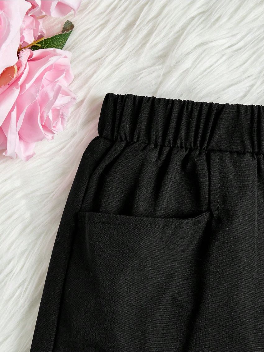 SHEIN Kids HYPEME Tween Girls' Elastic Waist Trousers