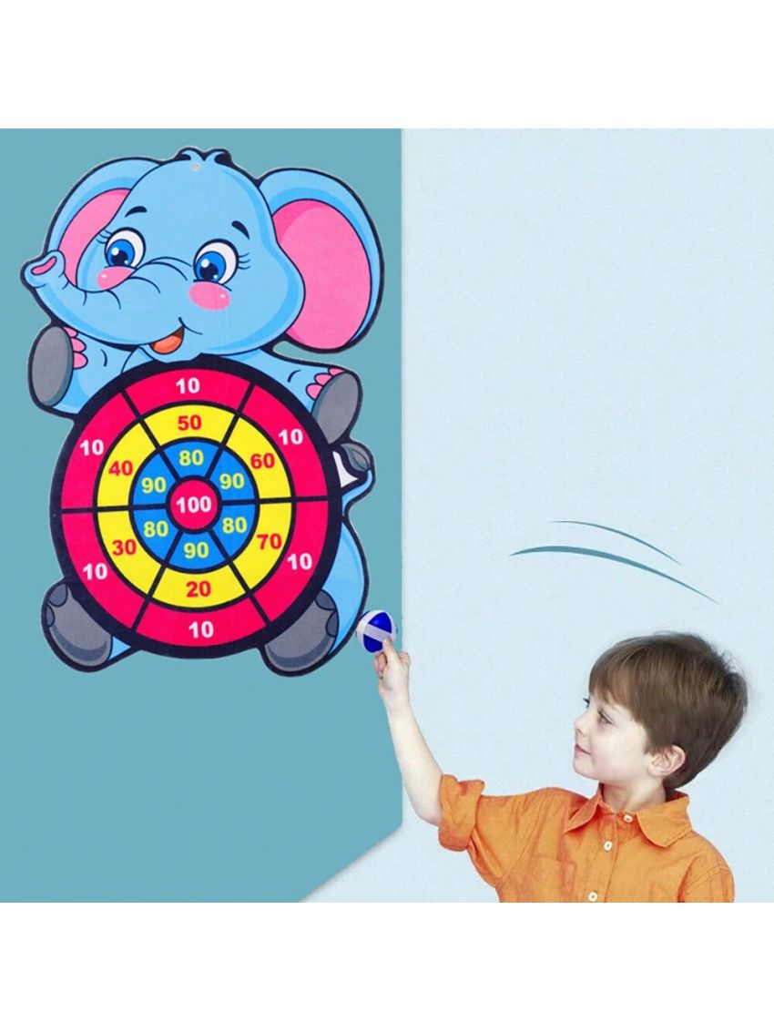 1pc Elephant Shaped Sticky Ball Fabric Target, Including 3pcs Sticky Balls And 1pc Hanging Hook