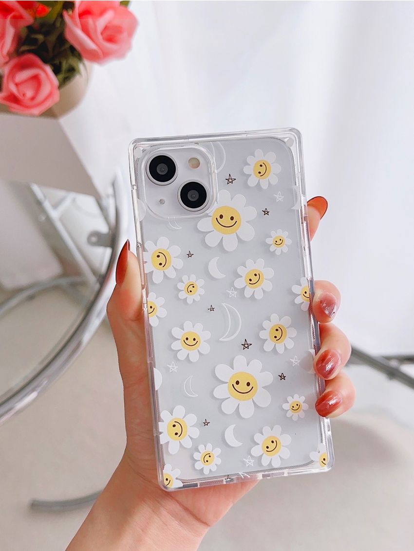 Floral Pattern Clear Phone Case