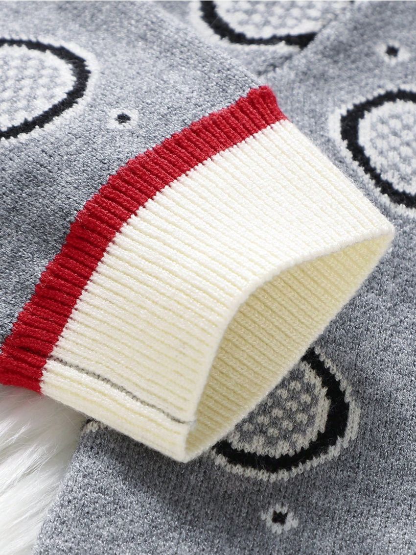 Baby Girls' Knitted Sweater Dress With Bow Detail