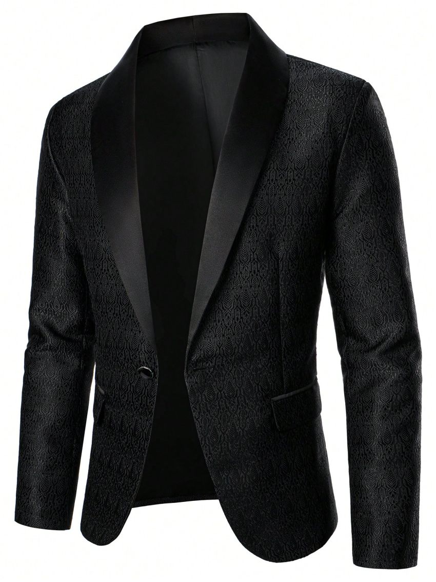 Manfinity Men'S Shawl Collar Suit Jacket And Pants Set