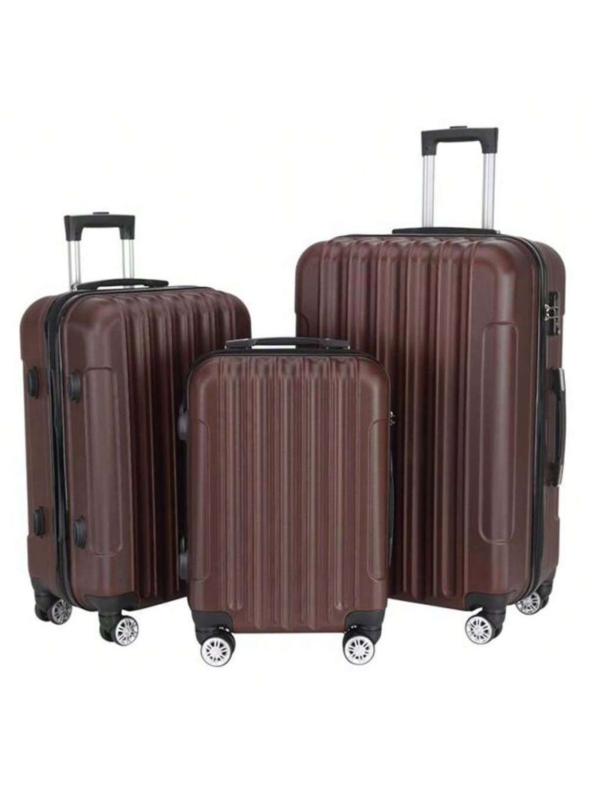 3 Piece Set Luggage Suitcase, Hard Shell Carry-On Luggage with TSA Lock, Multifunctional 3-in-1 Storage Suitcase for Traveling