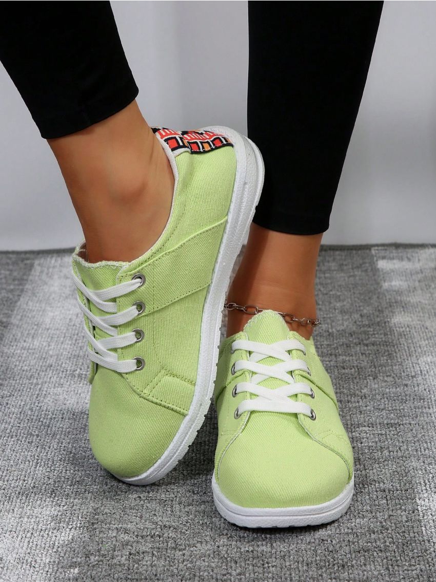 Round Toe Slip-on Flat Women's Shoes, All Seasons Casual Wear In Solid Color Durable Material