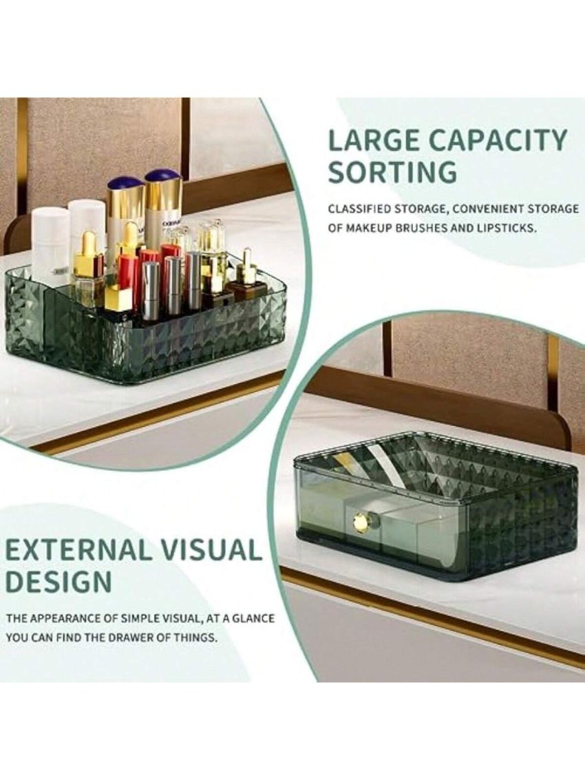 Makeup Organizer with Drawers, Stackable Cosmetics Organizer and Storage, Skincare Organizers for Vanity, Ideal for Bathroom Countertop and Desk, Lipstick, Makeup Brushes, Perfume