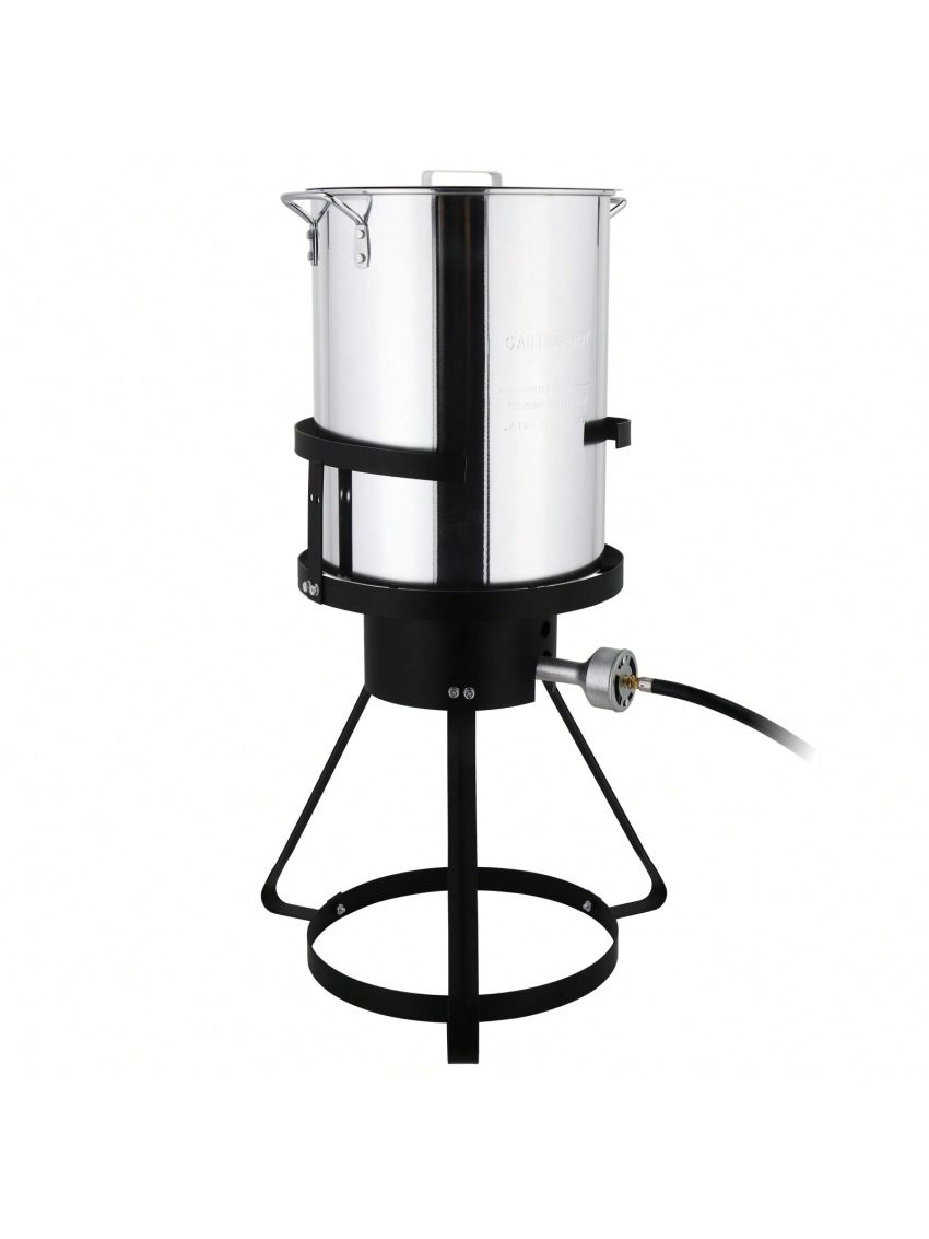 13*32in Iron Aluminum Black Round Tripod Stove Rack Silver Fryer Gas Fryer