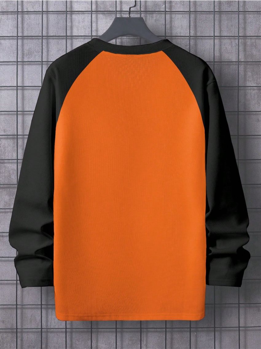 Men Colorblock Raglan Sleeve Tee