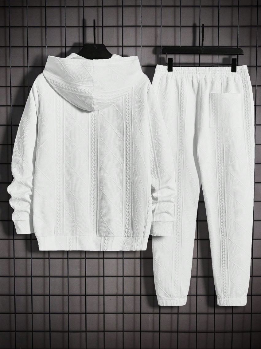 Manfinity Homme Men's Knitted Casual Sweatshirt And Sweatpants Set