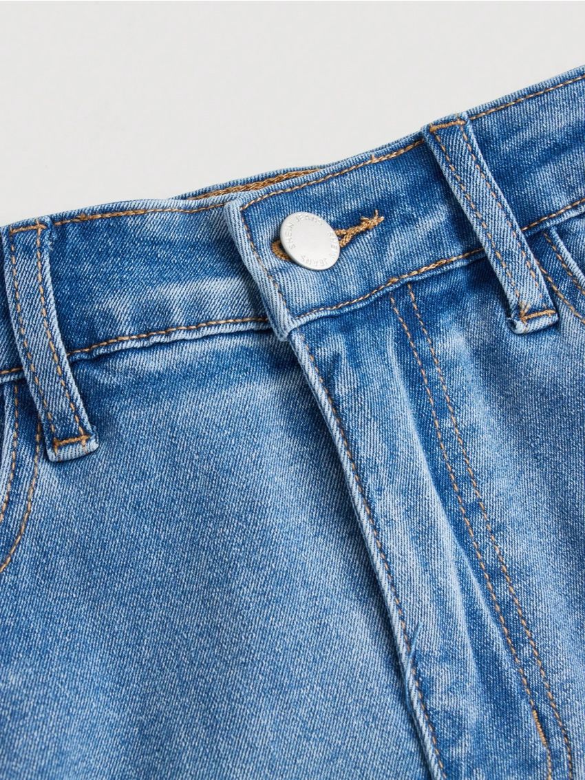 SHEIN Teen Girls High Waist Bleach Washed Ripped Slant Pocket Flare Leg Jeans,Kids Spring And Summer Pants