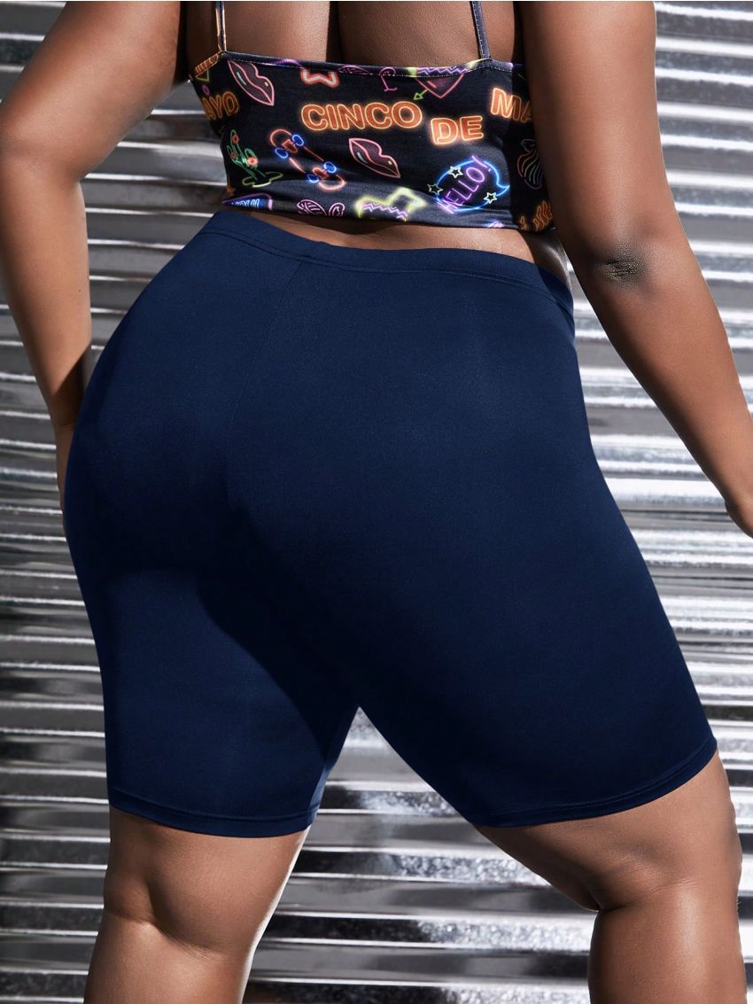 SHEIN CURVE+ Plus Size Women's Stretchy Shorts