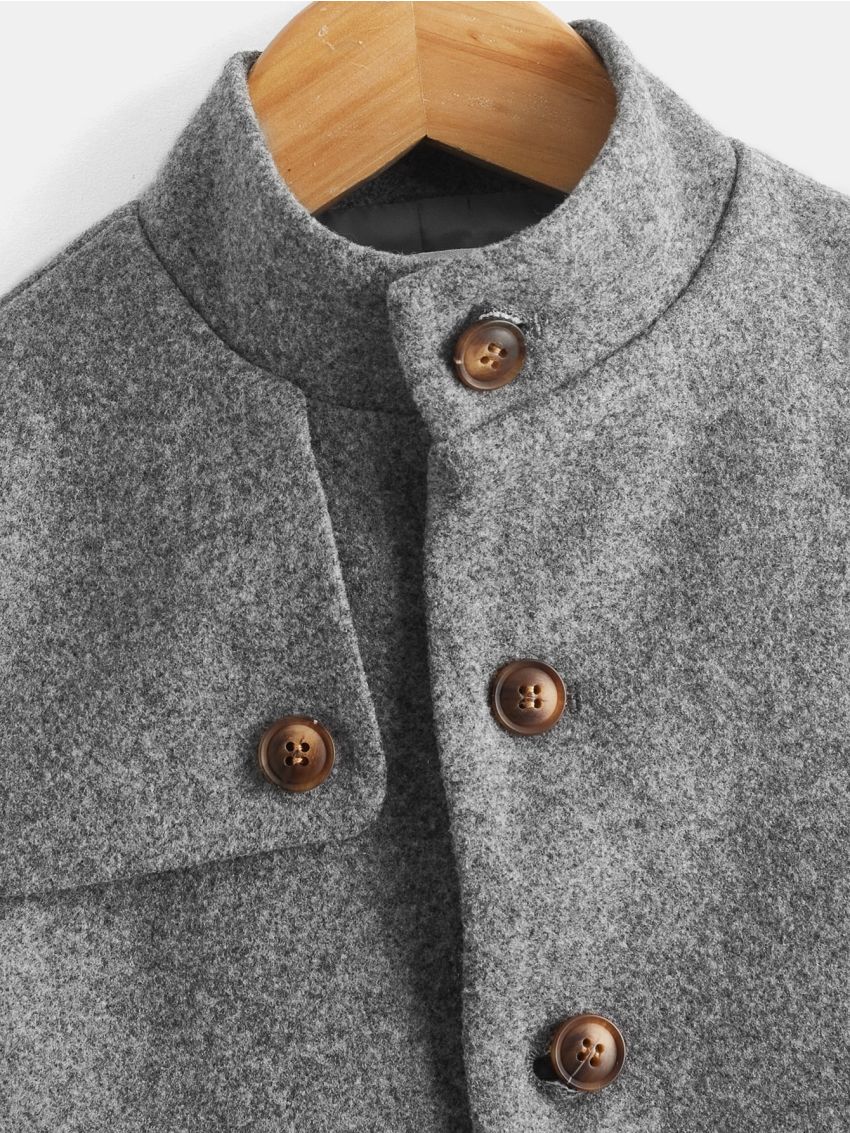 SHEIN Kids Academe Toddler Boys Single Breasted Overcoat