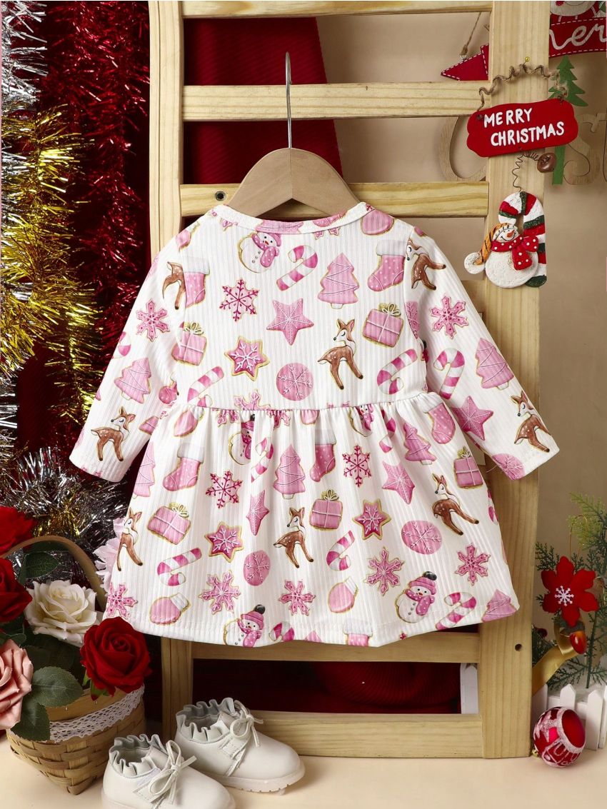 Baby Girl Star & Unicorn Print Dress