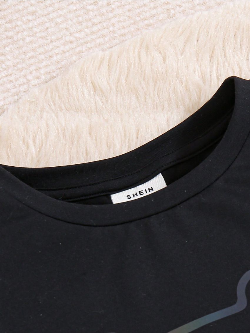 SHEIN Young Boy Gamepad & Letter Graphic PJ Set