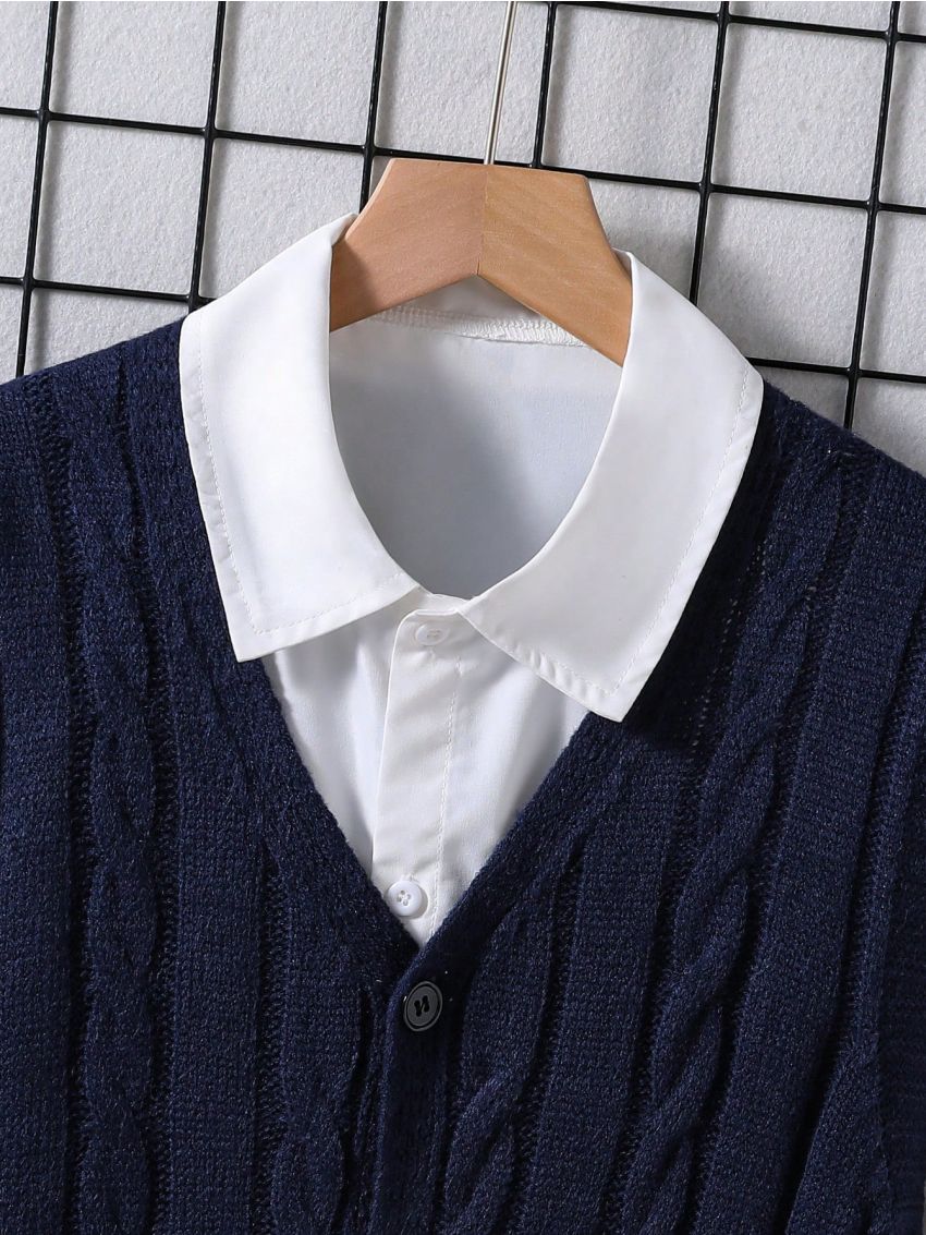 Solid Color Sleeveless Cardigan Vest For Teenage Boys