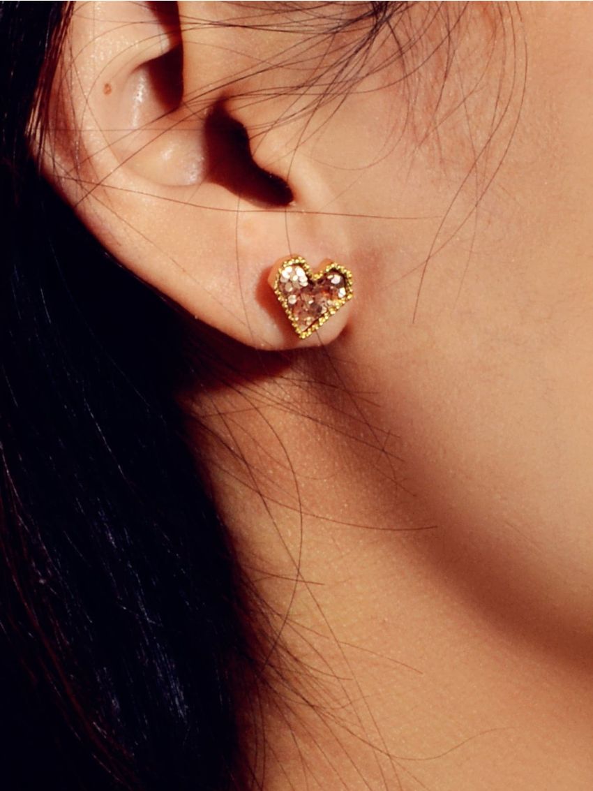 Heart Design Stud Earrings