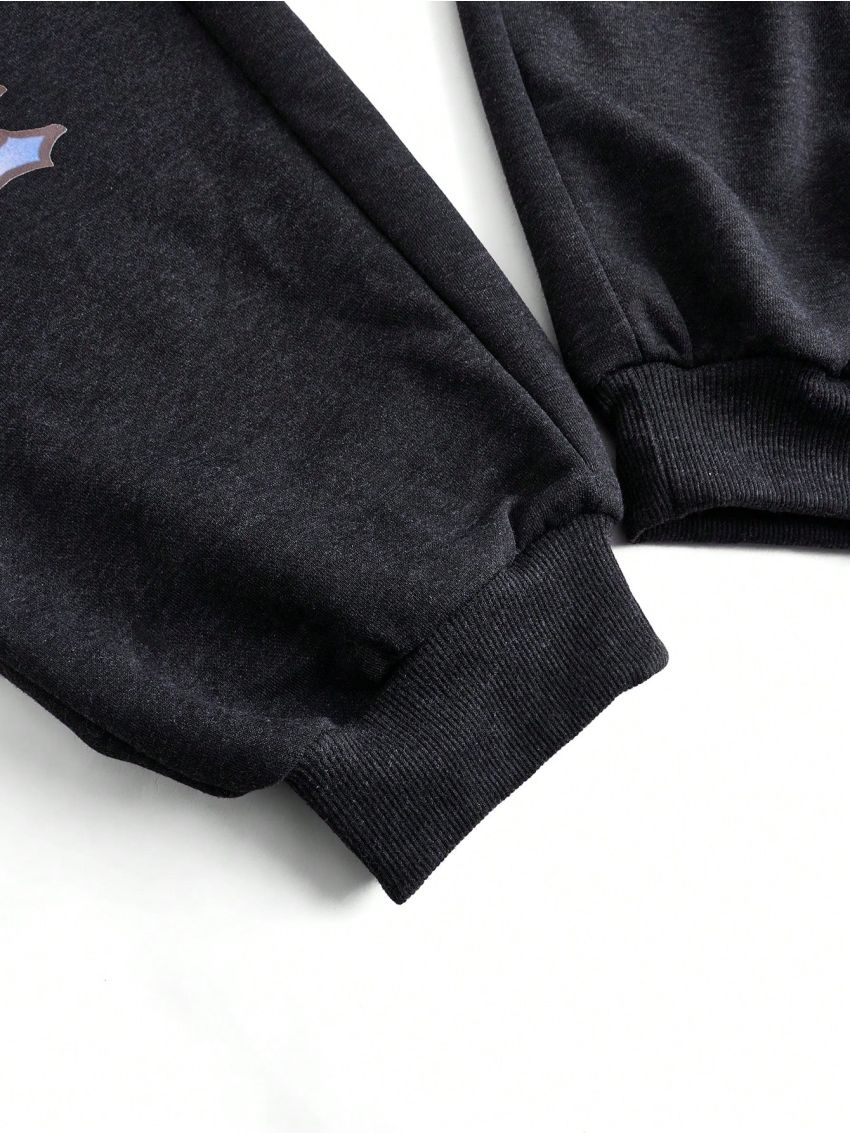 KRASSTI Women's Elastic Waistband Eagle Letter Print Jogger Pants