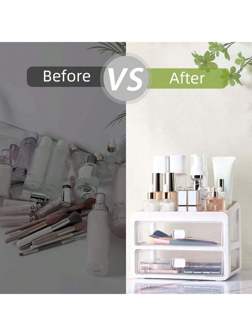 Makeup Organizer for Vanity, Cosmetic Display Cases, Bedroom Bathroom Countertop Desk Cosmetics Organizer for Skin Care, Nail Polish, Eye Shadow, Lotion and Brushes (Clear 3-Layers)