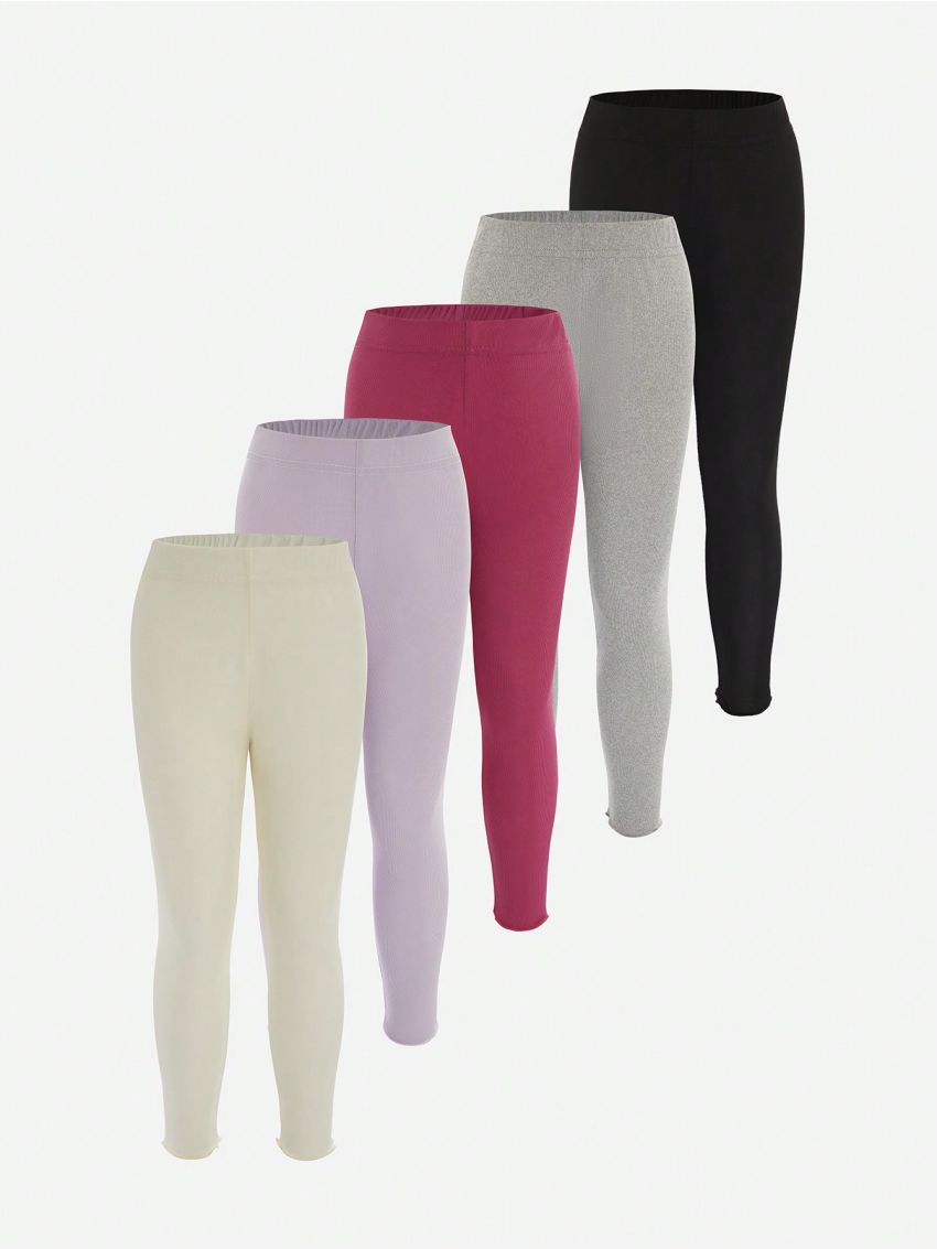 Young Girl Lovely Solid Color Comfortable Five-Piece Set Of Bottoming Pants