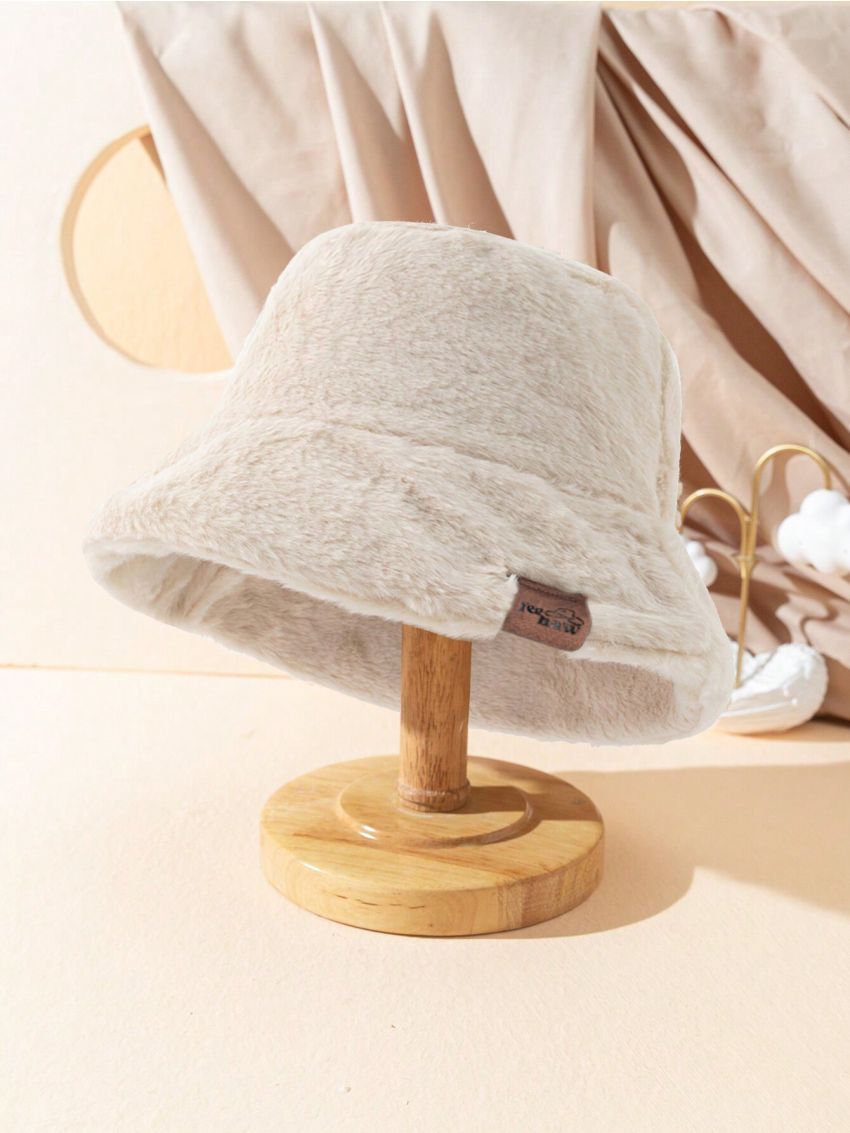 Morgan Mondays Co Label Decor Warm Plush Bucket Hat
