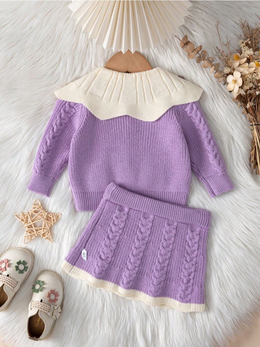 Baby Girls' 3d Flower Sweater Set