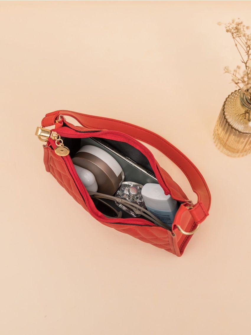 Minimalist Quilted Baguette Bag