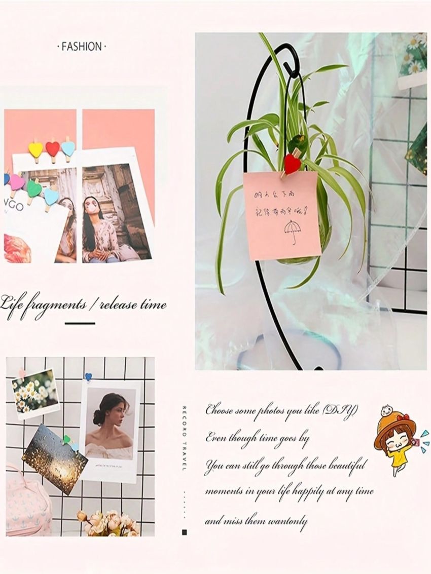 10pcs Diy Heart Shaped Memo Clip For Multiple Purposes