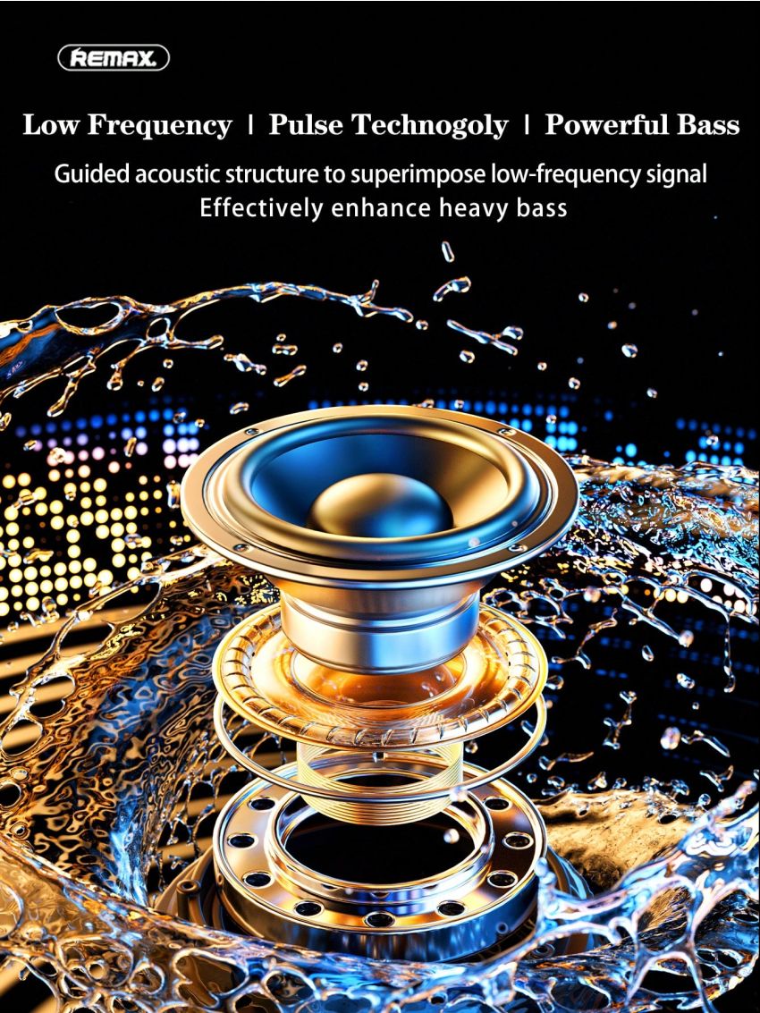 Remax Outdoor Portable Wireless Speaker,2-speaker Interconnection for 3D Surround Sound,Shocking Heavy Bass,2-device Interconnection,Suitable For Travel, Camping, Party,FCC&CE Certification,Black