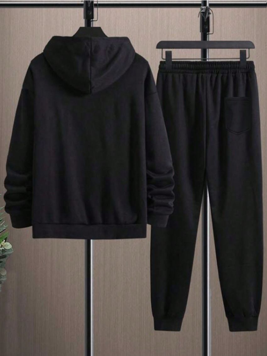 Manfinity EMRG Men's Hooded Sweatshirt And Sweatpants Set With Cross Print And Drawstring