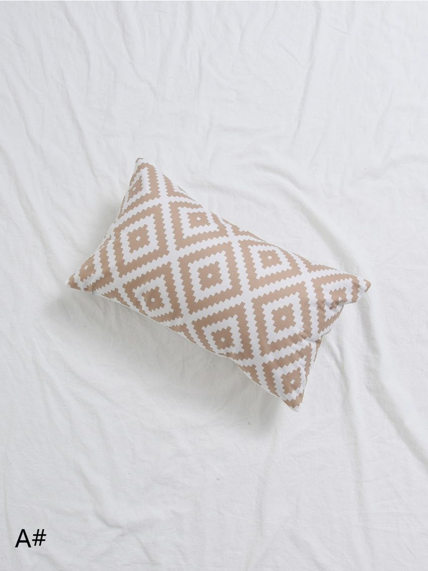 1pc Geometric Pattern Lumbar Pillowcase Without Filler, Modern Throw Pillow Cover For Sofa