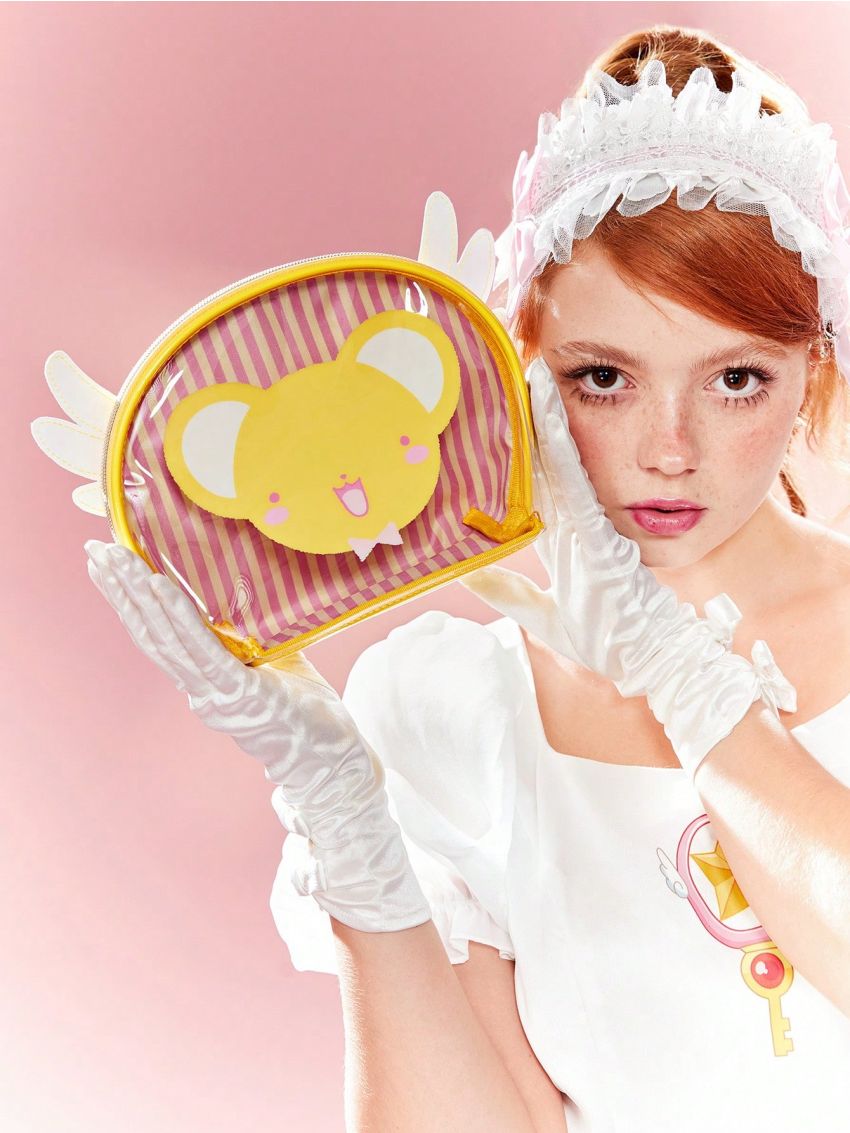 SHEIN X Cardcaptor Sakura Small Cute Makeup Bag, Yellow