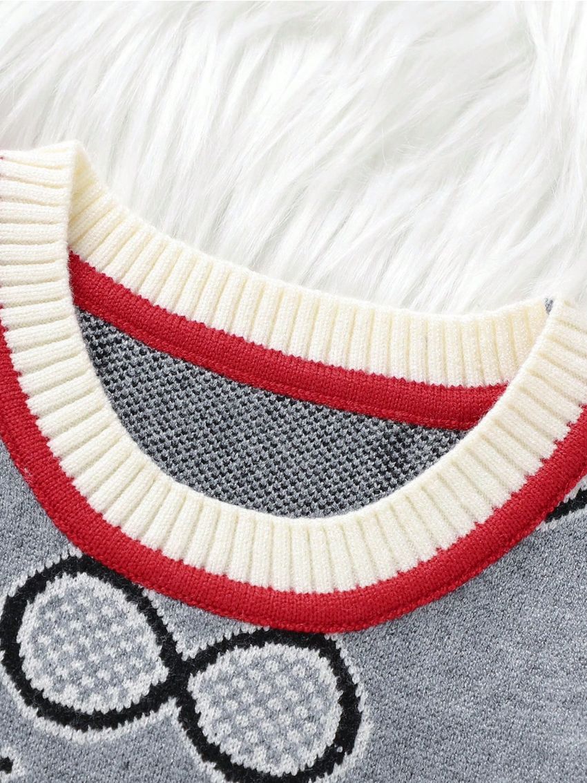 Baby Girls' Knitted Sweater Dress With Bow Detail