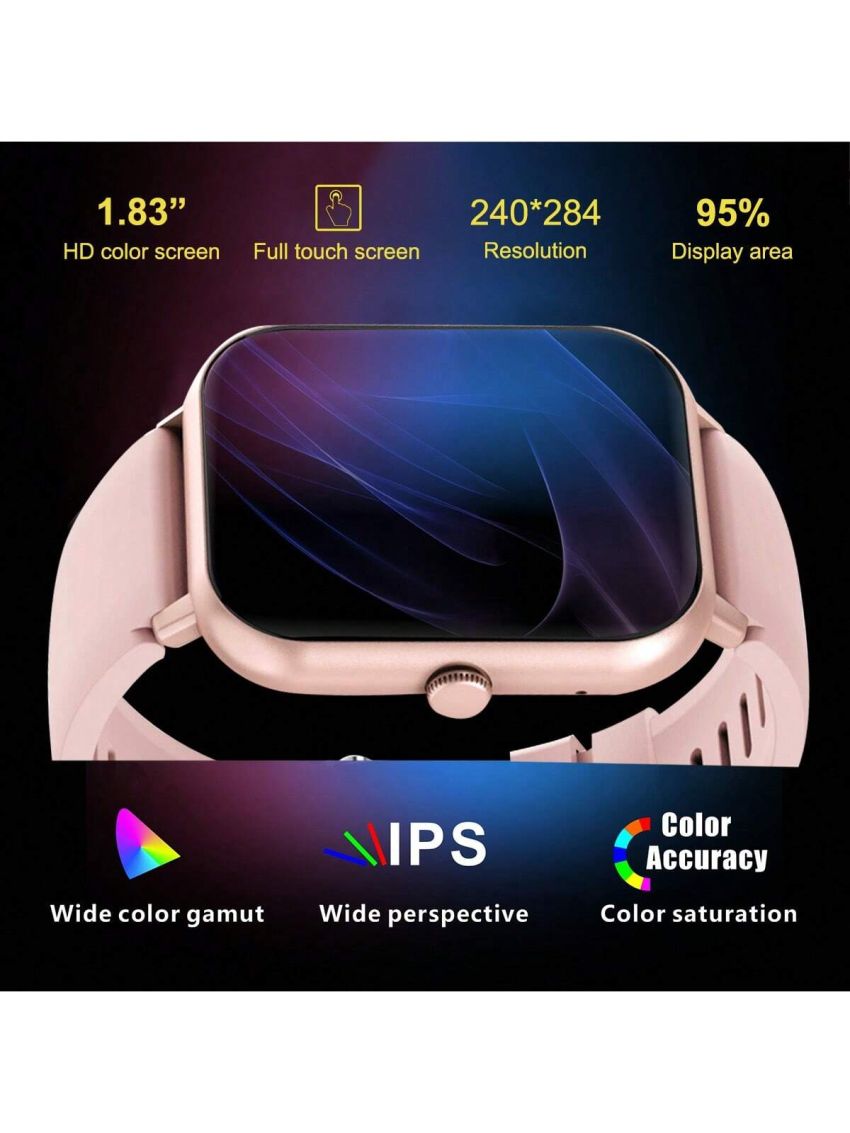 1pc Unisex Stainless Steel Strap Square Touch Screen Smart Watch With Blood Oxygen & Blood Pressure Monitoring, Call Function, Multiple Dials Setting, Daily Waterproof