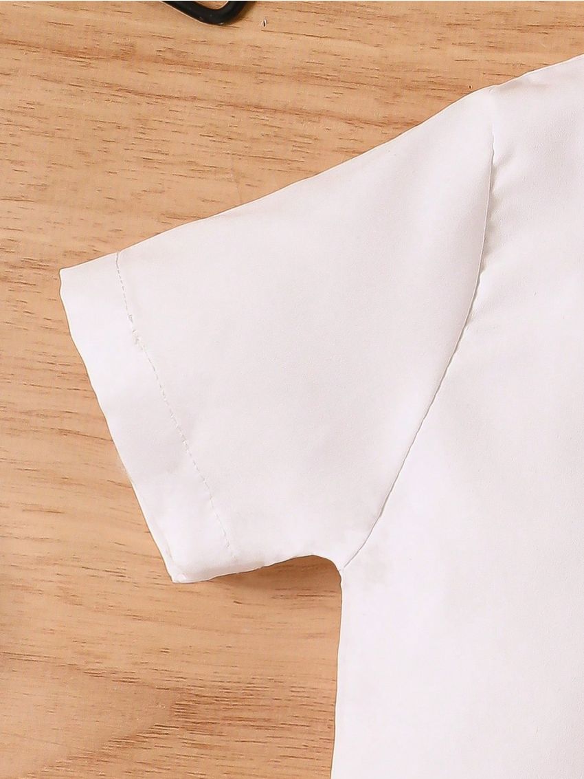 Baby Boy's Plaid Bowtie Short Sleeve Suspender Pants Gentleman Outfit