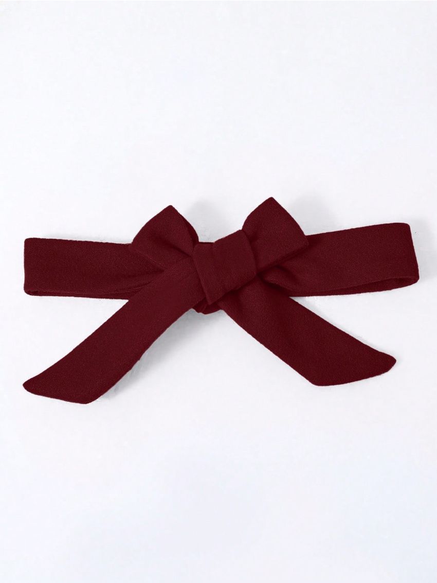 SHEIN Tween Girls Double-Breasted Belted Woolen Coat