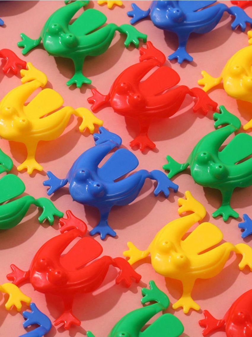 5pcs Random Color Small Size Jumping Frogs Stress Relief Toy, Classic Traditional Jumping Frog Vintage Small Toy