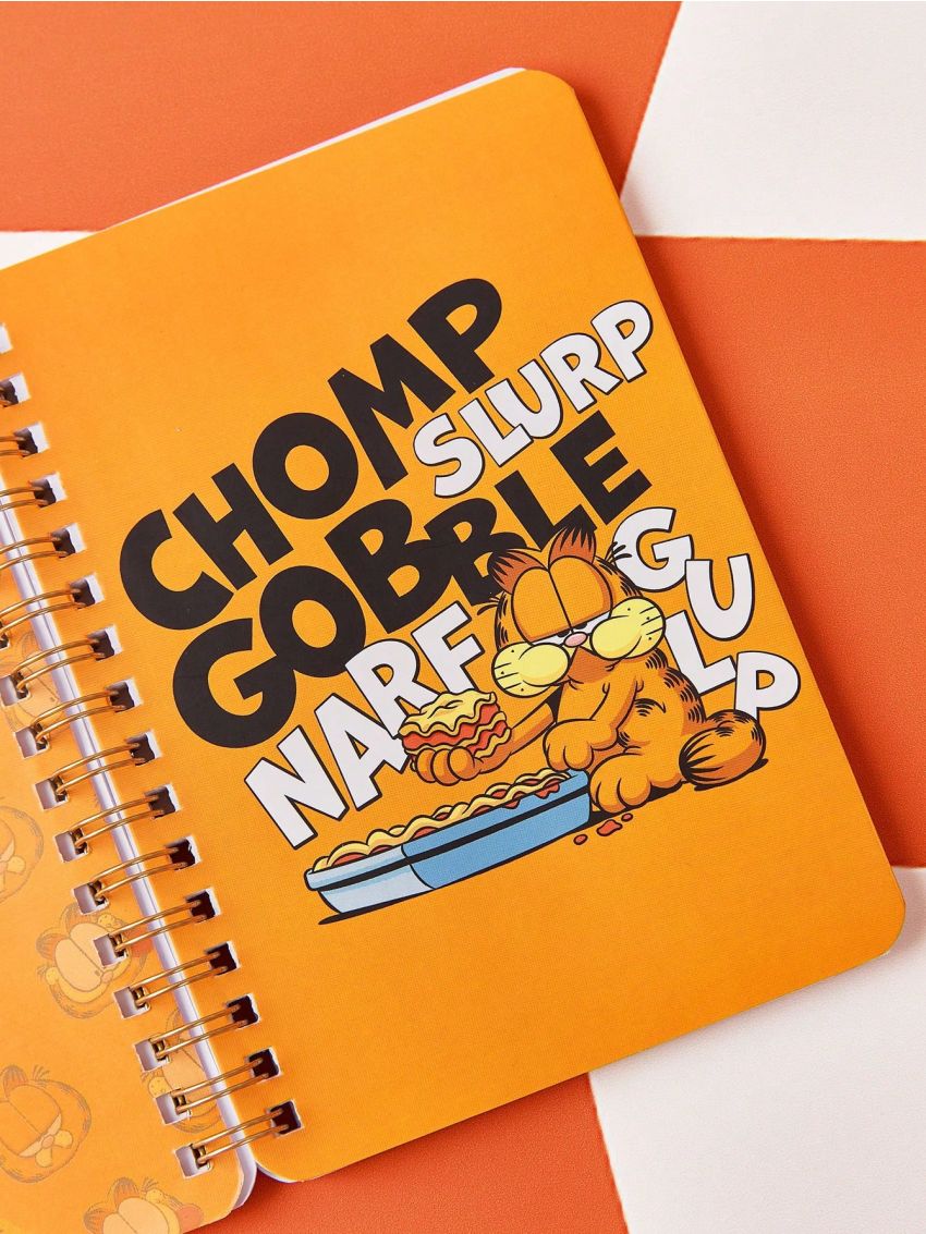 GARFIELD X SHEIN Cartoon Cat Print Yellow Notebook