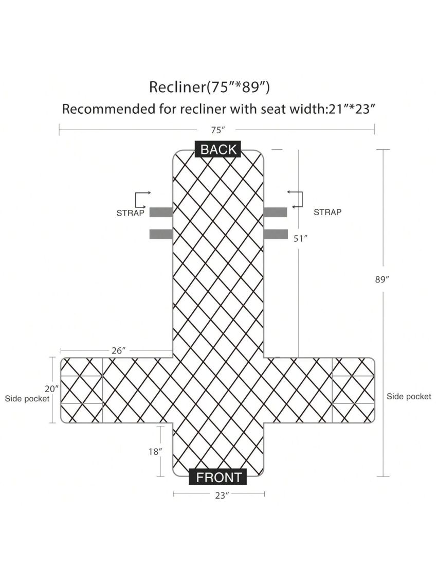 Velvet Recliner Covers Non Slip Waterproof Large Recliner Chair Covers for Leather Chairs Reversible Recliner Sofa Cover for Living Room Recliner Furniture Protectors Covers for Dog Pets