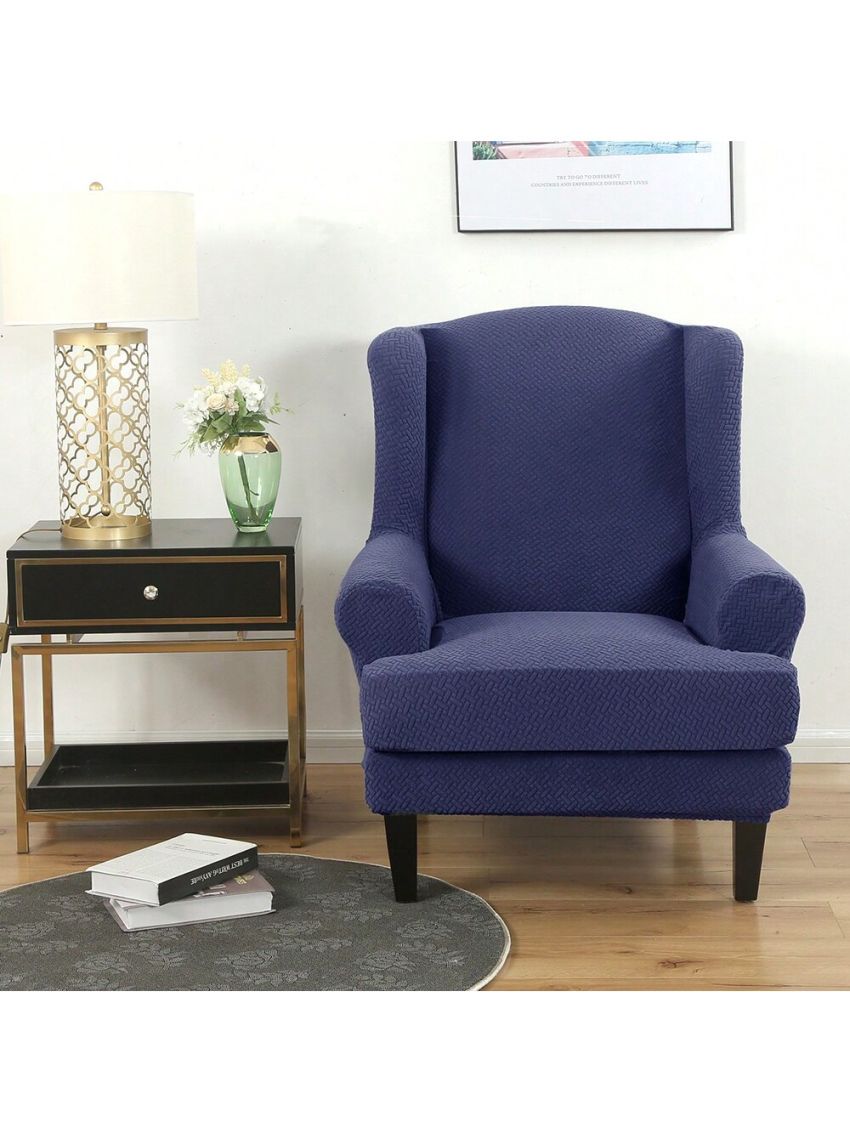 Wingback Armchair Cover Stretch Slipcover Elastic Wing Chair Cvoer Protector 2 Pieces