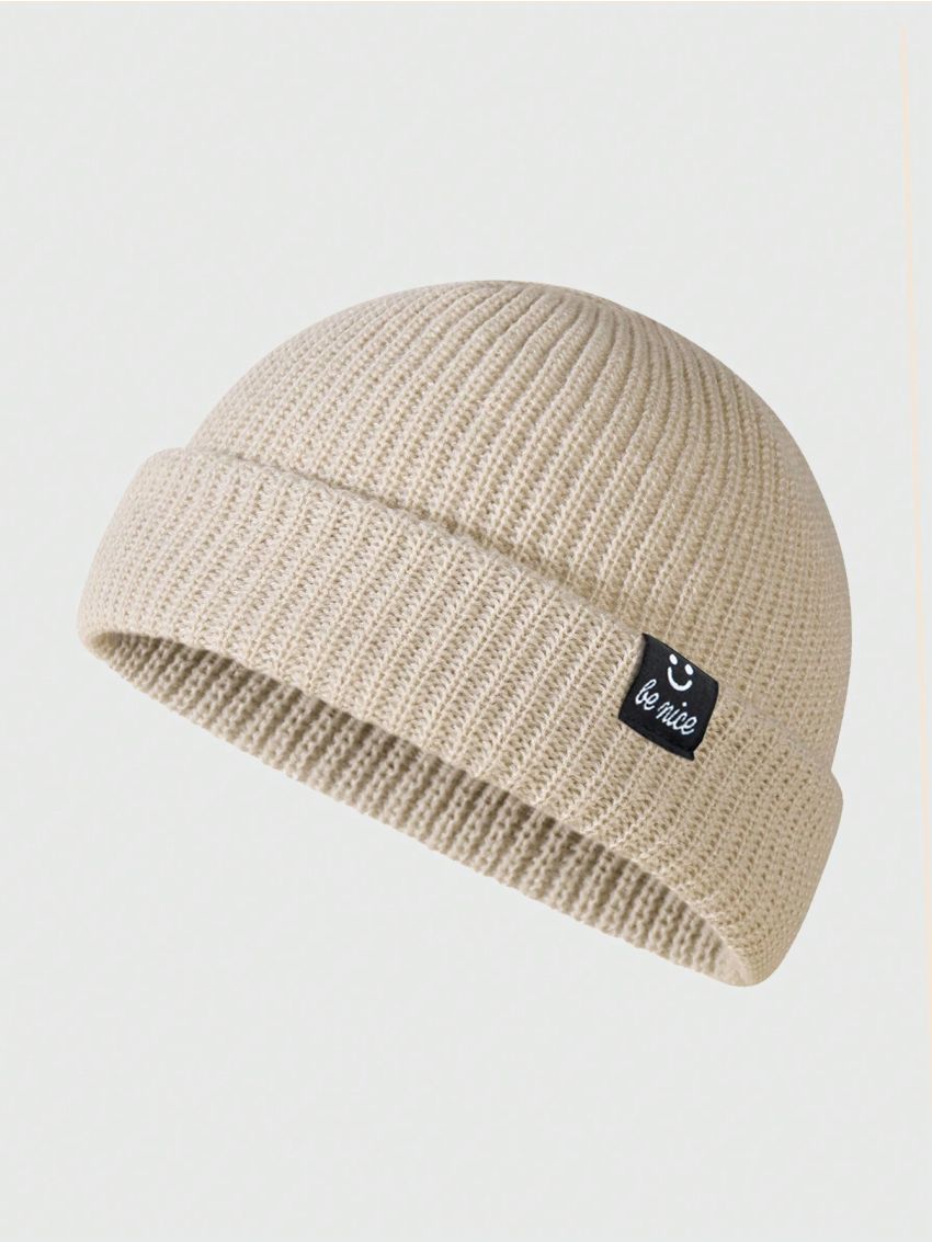 Prismatic Plum Tags Men Knitting Beanie