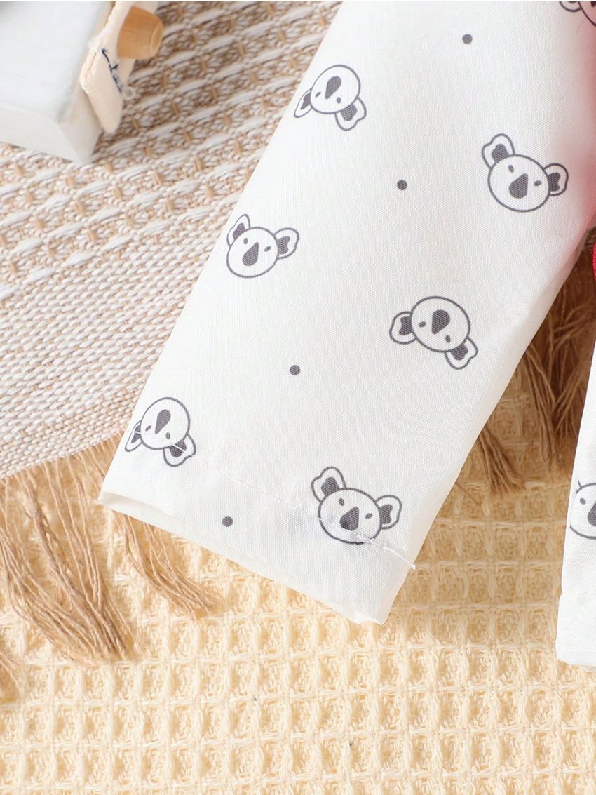 Baby Boys' Vest, Pants, And Bear Printed Shirt Gentleman Outfits, 3pcs/Set