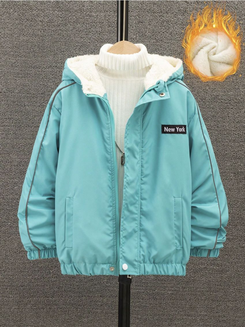 Thickened Warm Jacket Coat For Teenage Boys, Casual Style
