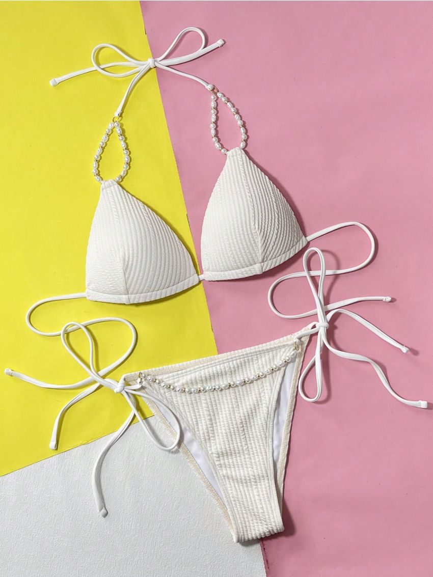 Women'S Halter Neck Two-Piece Swimwear Set, Wire-Free