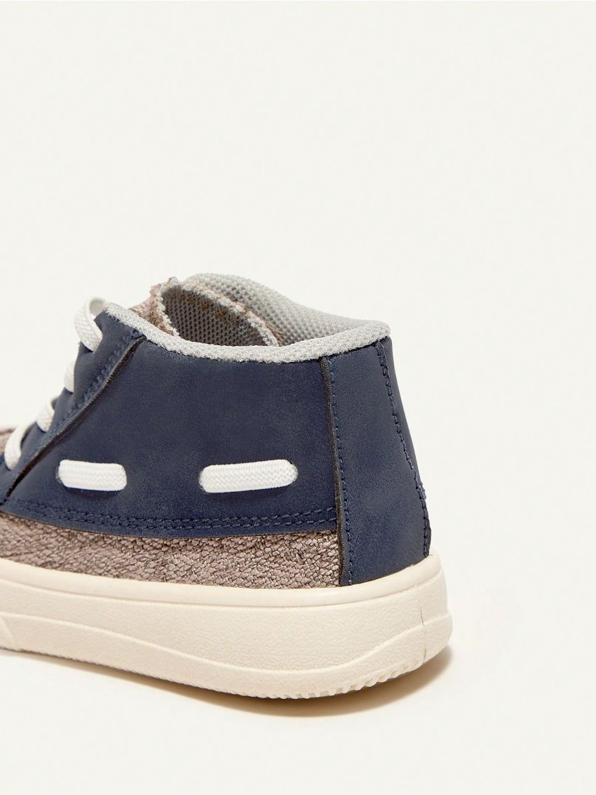 Cozy Cub Girls' Elegant Blue Fashionable Lace-up Comfortable Casual Canvas Athletic Shoes