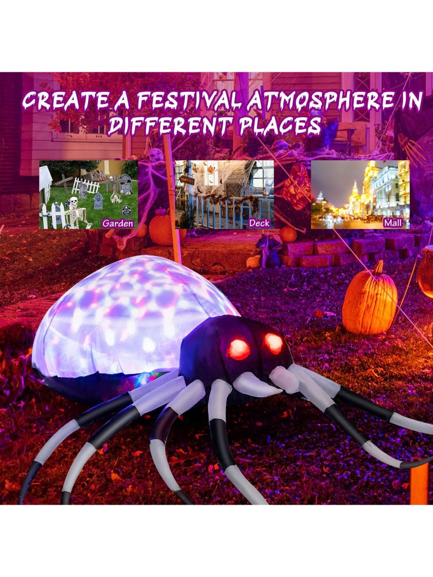 Costway 3.5 FT Wall Inflatable Spider Halloween Holiday Decor with Multi-Color Lights