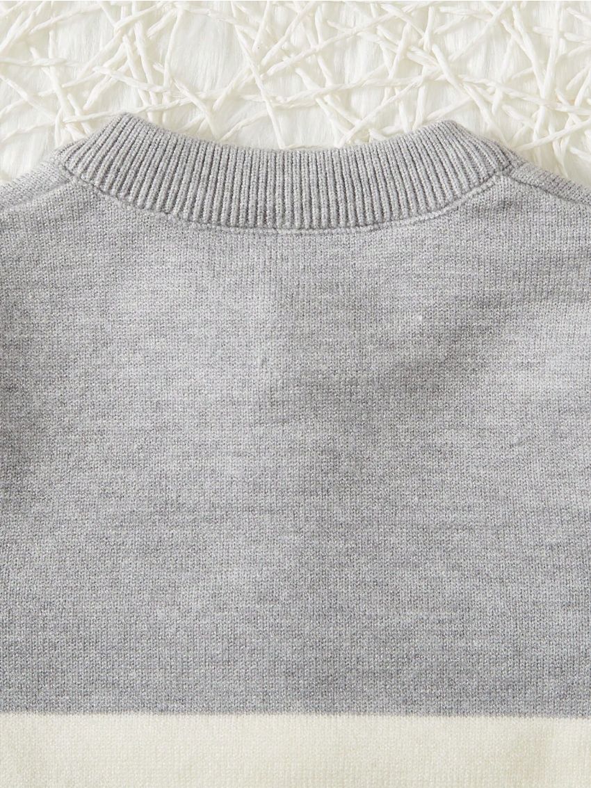 Baby Boy Letter Pattern Colorblock Cardigan