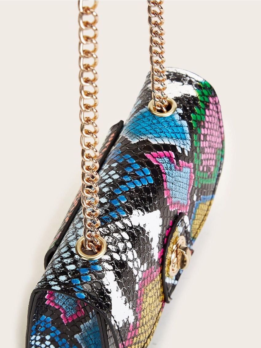 Mini Twist Lock Snakeskin Fanny Pack