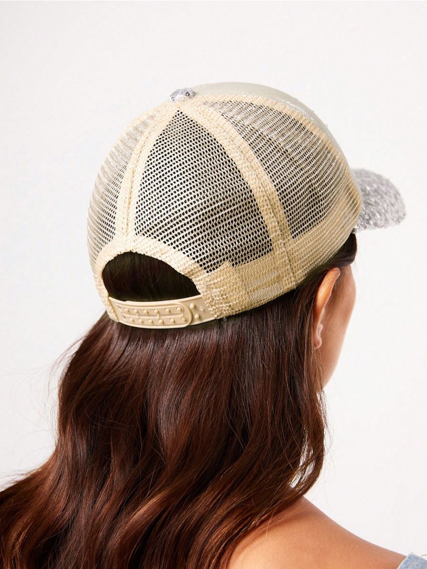 SHEIN SXY Letter Graphic Sequin Decor Baseball Cap