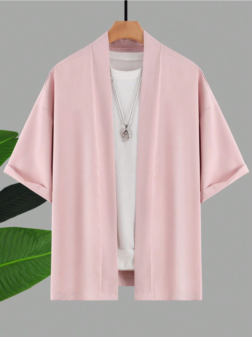 Manfinity Men's Loose Fit Short Sleeve Drop Shoulder Shirt