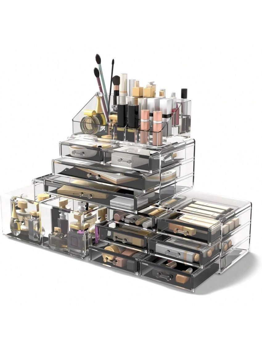 Makeup Cosmetic Organizer Storage Drawers Display Boxes Case with 12 Drawers