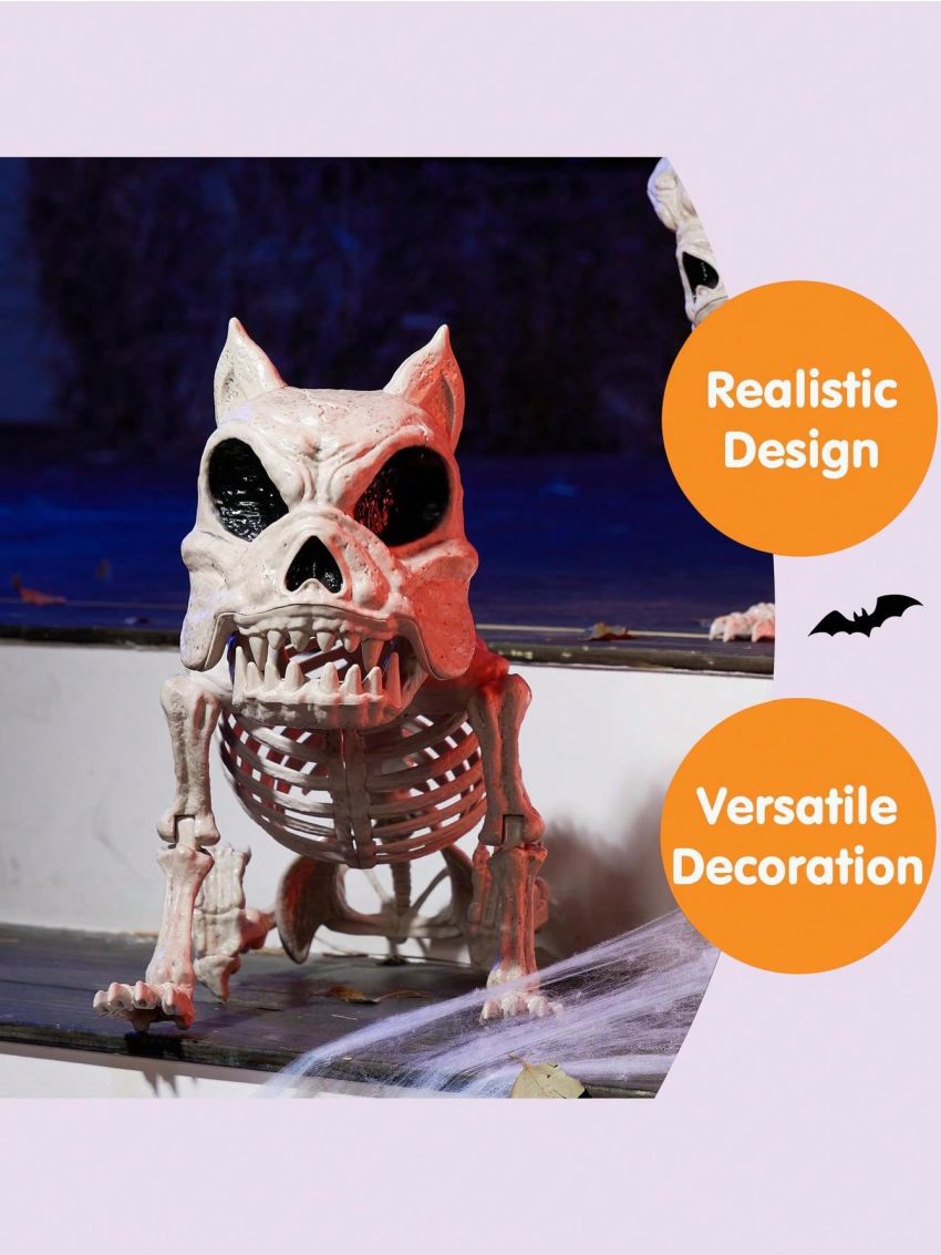 JOYIN 16” Halloween Poseable Puppy Skeleton Pose-N-Stay Plastic Dog Bones for Halloween Indoor Outdoor Decor Spooky Scene Party Favors Decor